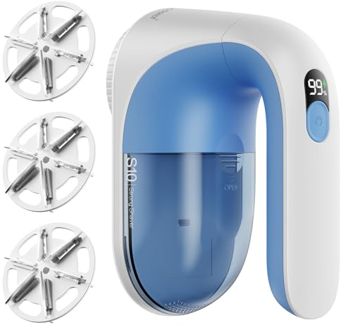 Rasoir Anti Bouloche,Anti Bouloche Vetement de USB-C Rechargeable,Électrique Anti Bouloche Puissant et Efficace pour Les Vêtements et Les Meubles avec 2 Lames Remplaçables,3 Vitesses Ajustables