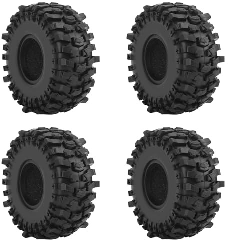 RC Crawler Reifen, Fester Gummi, hochwertige Qualität, Gummireifen mit Schaumstoffeinlage, 4 Stück 1,9 Zoll für 1/10 RC Crawler Car SCX10, Profis und Alltagsgebrauch