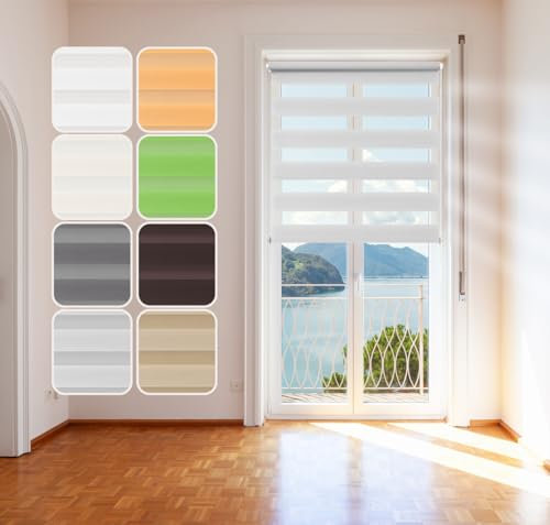 Doppelrollo Hellgrau 60x230cm Klemm-Fix - System Click