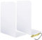 Qualsen Fermalibri per Mensole Bianco Ferma Libri per Libreria Reggilibri Da Mensola 2 Pezzi Reggi Libri Design Ferma Libri Da Scaffale Fermalibro Metallo per Casa Biblioteca Scuola Studenti Regalo