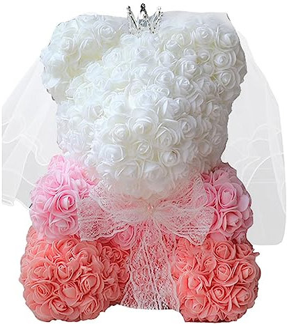 Orsetto Rosa, Orsacchiotto Fatto a Mano, 40 cm, Orsacchiotto Artificiale, , Romantico, Idea Regalo per la Festa della Mamma, San Valentino, Sposa, Matrimoni