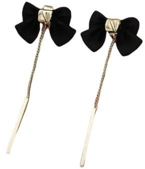 XLTEAM Ohrringe Schwarze Schleife Ohrringe für Frauen Vintage Luxus Schleife baumeln Ohrringe Mode Charms Wunderschöner Schmuck 2024 Geburtstagsgeschenke