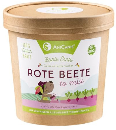 AniCanis Bio Rote Beete Flocken für Hunde - Gemüseflocken getrocknet - Gemüse - Multivitamine Mineralien Antioxidantien - Barf Flockenfutter Futterzusatz - 175g