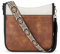 BOSTANTEN Handtasche Damen mittelgroß umhängetasche Crossbody Bags leder Schultertasche für Frauen Shopper tasche mit verstellbarem Farbigem Riemen Beige mit Braun