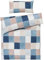 Pure Label Karierte Bettwäsche 135x200 cm mit einem Kissenbezug 40x80 cm - Traumhaft weiches Bettwäsche-Sets 135 x 200 cm in blau aus 100% Baumwolle mit YKK Reißverschluss