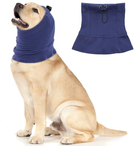 Hjyokuso Snood pour Chien Cache Cou pour Protection Auditive, Anti épillet pour Soulager L'anxiété Causée par Le Séchage Forcé des Feux d'artifice du Tonnerre