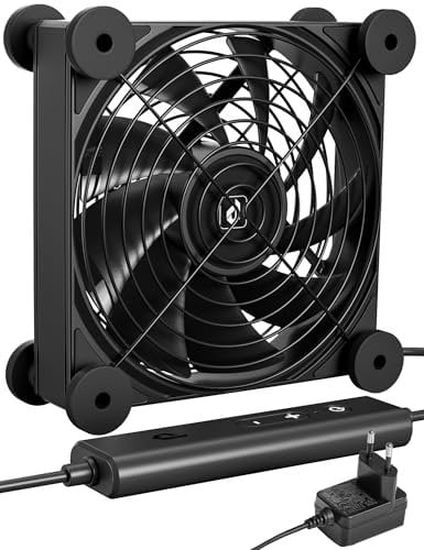 upHere gaming Ventilatore PC 120mm, Spina AC 220V Ventola di Raffreddamento DC 12V Ventole, Controllo Della Velocità 5 Regolabile per PC Cabinet Server Room Modems, U3DC1