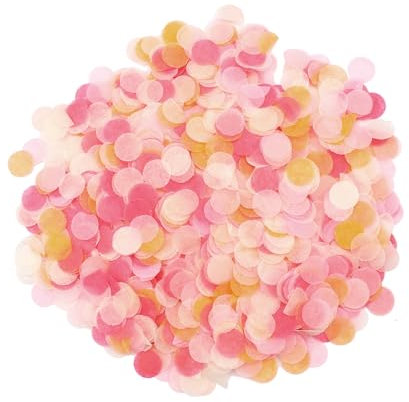 GoldRock Konfetti Hochzeit Geburtstag, 6000 Stk Streudeko Bunt, Tischdeko Rosa, Konfettikanone Papier, Luftschlangen für Karneval, Taufe, Weihnachten, Silvester Deko