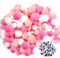 TOAOB 300 Piezas Pompones Grandes de Rosa de 1-3cm Bolas de Fieltro Pompones y 100 Ojos Móviles Negros Para Decoraciones Manualidades Creativas y Decoraciones Bricolaje