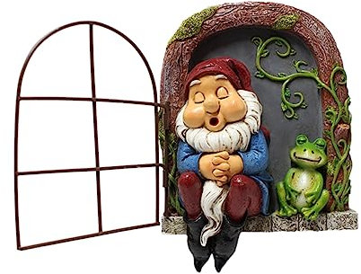 Milisten Schlafender Zwerg Gartenfigur Dekoration Für Außenbereich Kunstharz Ornament Für Garten Balkon Und Park Wetterfestes Deko-Accessoire Mit Natürlichem Flair