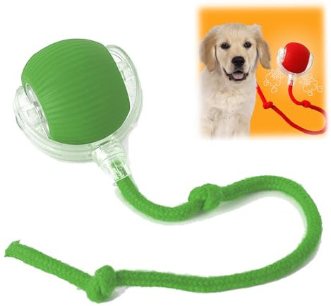 Donubiiu Magic Ball, Interaktiver Spielball, Magic Ball Hund, Elektrisch Interaktiver Hundespielzeug Kauzauberball mit Schwanz, für Katzen und Hunde (Grün)