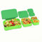 XJIANFU Brotdose Kinder mit Fächern, Auslaufsichere 3 In 1 Bento-Box, Kinder-Lunchbox,Auslaufsicher Fächern,Jausenbox Brotbox für,Mädchen & Jungen,Mikrowelle/spülmaschinenfest(Green)