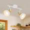 ZMH Deckenstrahler Vintage Weiß Deckenlampe: 2 Flammig Retro Strahler E27 Flurlampe Schwenkbar 350° Metall Deckenspots Industrial Innen Deckenleuchte für Flur Küche Eingang Wohnzimmer Schlafzimmer