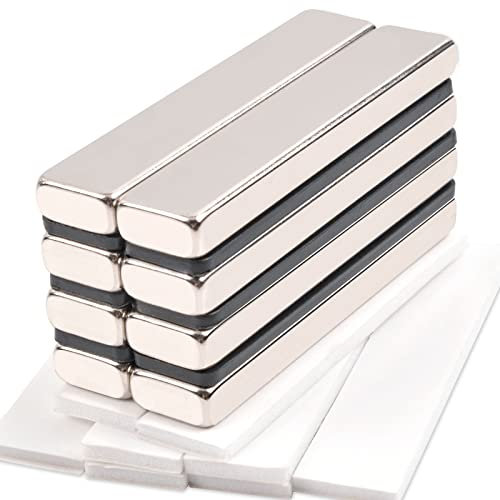 Aenienoe Neodym Magnete Selbstklebend Magnete Stark Groß N52 Rechteckige 50x10x5mm Klebemagnete Magnet für Magnettafel Küchenschrank Craft Magneten 8 Stück