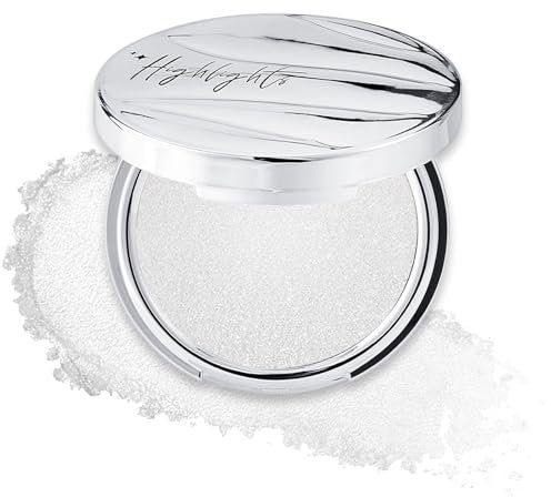 Erinde Glitter Highlight Palette, Shimmer Make-up Highlighter Puder, Langanhaltend Glow Hochpigmentierter Face Powder, Strahlender Glow mit Lichtreflexionen, für Gesichts- & Körper-Contouring (14g)