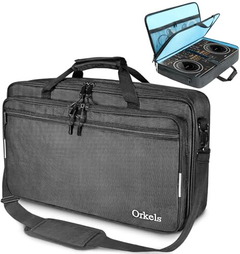 ORKELS DJ Controller Bag Case Compatible with Pioneer/Numark/Hercules DJ Controller, DJ Storage Travel Protective Carrying Bag with Adjustable Shoulder Strap (L-28.3''Lx16.1''Wx5.9''H)
