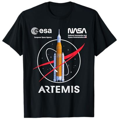 NASA Artemis Mission SLS Worm and ESA Logo T-Shirt