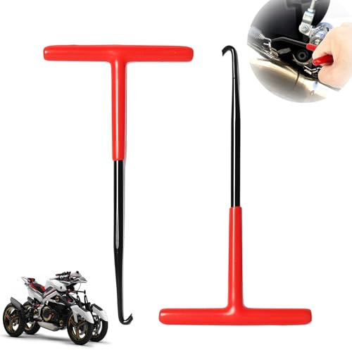 AONAYO 2 Stück Federhaken,Bremsfederzange,Trommelbremse Werkzeug,Auspuff Federhaken,T Haken Federzieher,Federzieher Aus Stahl,Für Motorrad Schneemobil Dirt Bike Fahrrad Moped(16 * 8cm)