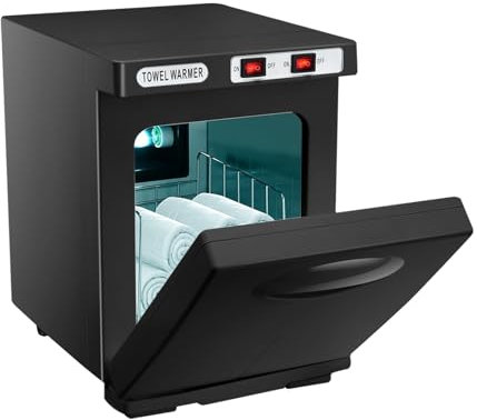 Chauffe-serviettes, Chauffe Serviette Esthetique 5L, Serviettes Chauffantes à 360 °, Serviette UV Armoire de Désinfection, 176°F en 10 Minutes, Seche Serviette Electrique pour Spa, Salon (B-Noir)