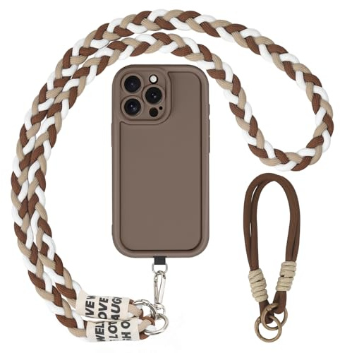 AICISINGN Handyhülle für iPhone 14 Pro Hülle mit Band und Armband, Handykette Schutzhülle mit Schnur Kordel zum Umhängen TPU Weiche Cover Case für iPhone 14 Pro, 04