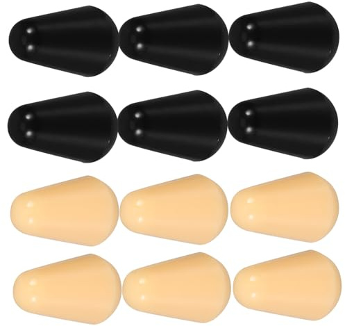 AKOOSY 12 Stück Teiliges Switch Cap Gitarre Pickup Selector Ersatzkappen Präzise Tonregelung Einfache Montage Gelbe und Schwarze Kunststoff knöpfe Gitarrenzubehör für Vielseitige