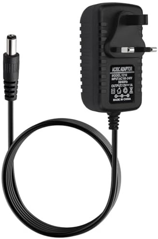 12V 1A Power Supply Adapter UK Plug AC 100–240V 50/60Hz to DC 12V 1A 12W Converter Universal AC/DC Adapter with 5.5×2.1mm for CCTV Cameras Routers LED Strips Yamaha Keyboards Home Electronics