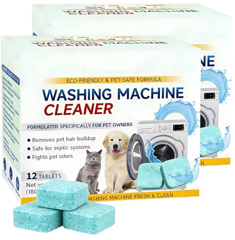 24 Pcs Drum Washing Machine Cleaner, Washing Machine Drum Cleaner, Deep Clean Tablets for Pet Hair Odours Limescale, Sparkling Freshness