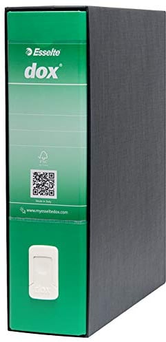 Rexel Esselte Dox 1 Raccoglitore a Leva Formato Commerciale D8, A4, Verde, 1 Pezzo