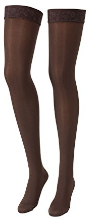 Compressana Microcotton - extra warme Stützstrümpfe - mit hohem Baumwollanteil - ideal für Herbst & Winter - mittlere Stützwirkung mit 14 mmHg Kompressionseffekt (V - XL, Schoko)