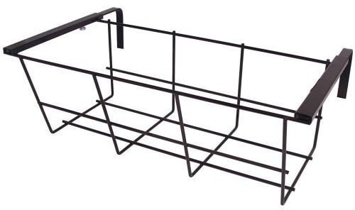 Fioriera da balcone, Fioriera da esterno in ferro stile battuto, Fioriera da balcone regolabile, Rettangolare, 40 cm, Dimensioni 44 cm x 24 cm x 17cm h, Portavaso da balcone, muretto, Made in Italy.