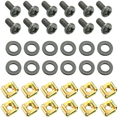 Adam Hall 19 Parts 5924 M12 AH - Bag of 12 M6 x 12 mm Screw with Cage Nut and Washer