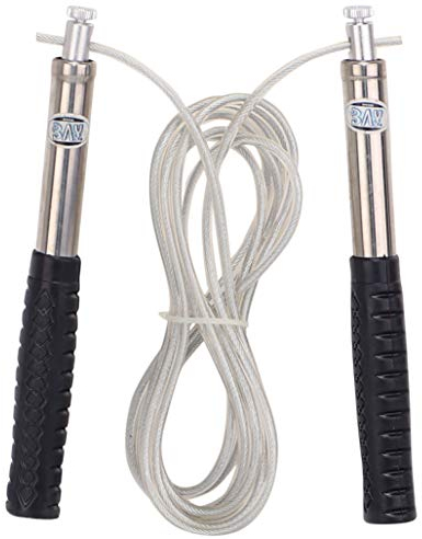 BAY® OLYMP 280 JUMP Rope SCHWARZ Stahl mit Kugellager 300 320 cm Springseil, längenverstellbar Sprungseil Springseile Hüpfseil Kinder Damen Frauen Kids Erwachsene verstellbar Fitness High Speed, kugelgelagert, Stahlseele Boxen Fitness Kampfsport Kickboxen Muay Thai Thaiboxen