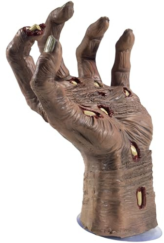 Natural Zombie Hand Prop Rubber Rotting With Suction Attachment (US)