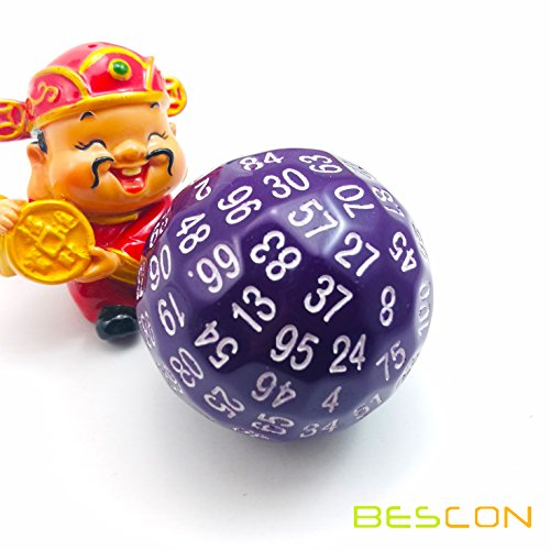 Bescon Polygonal Polyedrische Würfel 100 Seiten Würfel, D100 Sterben, 100 Seitige Würfel, W100 Spiel Würfeln, 100 - Seitige Würfel Der Lila Farbe