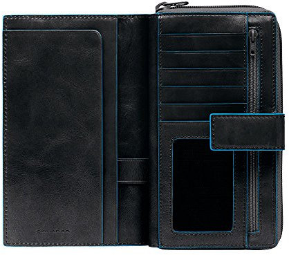 Piquadro Blue Square Münzbörse, 0.75 liters, Schwarz (Nero)
