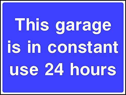 Garage in constant use 24 hours Road Safety Sign - 3mm Aluminium sign 600mm x 400mm
