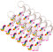 TE-Trend 12 Pièce Porte-Clefs Arc-en-Ciel Licorne Cheval Chaîne Anneau Porte-Clés Arc-en-Ciel Unicorne Fille Anniversaire Petit Cadeau