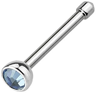 beyoutifulthings Nasen-Piercing KRISTALL Nasen-Ring Nasen-Stecker Press Fit Stift Chirurgenstahl Silber Multicolor Stab-Dicke 1mm