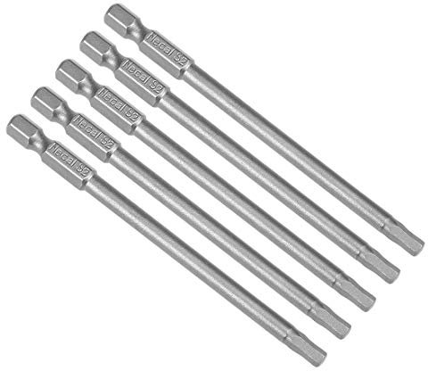 sourcing map 5 Pcs H4 Magnetic Hex Head Screwdriver Bits, 1/4 Inch Hex Shank 3.94-inch Length S2 Power Tools