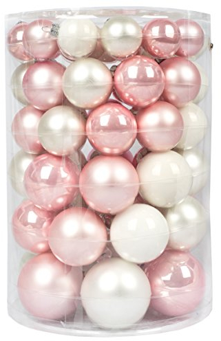 Inge-glas Kugeldose 60tlg Weihnachtskugeln Kugelbox Farben Baumschmuck Kugeln (Noble Rose, 60-Teilig)