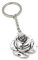 Onwomania Porte-clés breloque pendentif fleur argent fleur fleur rose