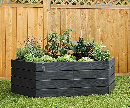 Yerd Ergo Hochbeet-System, 5 Jahre Garantie, Made in Germany (2 x Höhe 25cm Ø 110cm + 55cm Verl.)