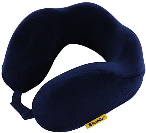 Travel Blue Tranquillity Nackenkissen Flugzeug - Memory Foam Kissen mit Breiter Passform, Ergonomisch für Optimalen Komfort Reisekissen Flugzeug für Entspannte, Druckfreie Reisen Leichtes Nackenkissen