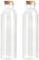 Magic Season Decorative Glass Bottles with Cork Stoppers (350 ml Round Bottles / 2 Pcs)