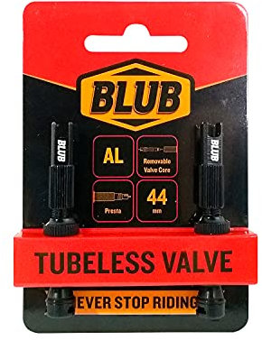 Blub Valvula Tubeless MTB 44mm | Valvula Presta Aluminio, Pack 2 Valvula Bicicleta para Kit tubeless | valvulas MTB tubeless Bici Carretera, BMX y Bici Montaña, Negro