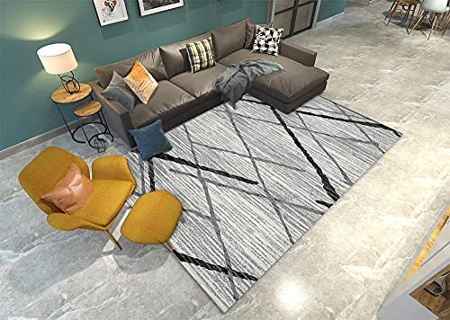 RUGMRZ Teppiche Schlafzimmer Kayoom Teppich Kinderzimmer Grauer Teppich Glatte und komfortable Kristallglyvere-Stoff Bürostuhl Unterlage Teppich 160x230cm