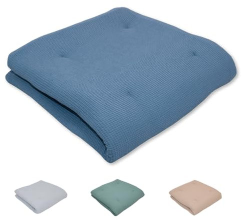ULLENBOOM ® Baby Krabbeldecke 140x140 cm gepolstert in Blau (Made in EU) - Krabbeldecke für Baby mit 100% ÖkoTex Baumwolle, ideal als Babydecke, Laufgittereinlage & Spieldecke