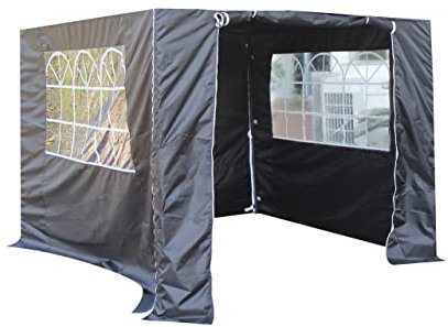 All Seasons Gazebos 2.5x2.5 Lightweight Side Panel Set Black