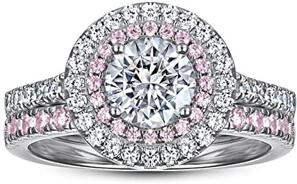 Musihy Eheringe Silber, Verlobungsringe Zwei Ring Set Silber Ringgröße 52 (16.6)