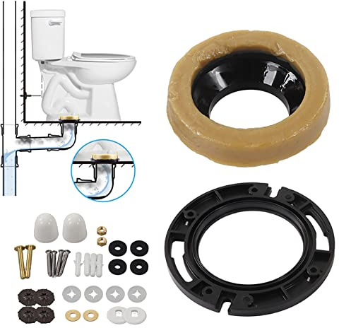 EVTSCAN Kit d'anneaux de Cire de Toilette Extra épais, pour Toilettes à Sortie de Sol Nouvelle Installation ou réinstallation, Convient aux Lignes d'évacuation de 7,6 cm ou 10,2 cm.